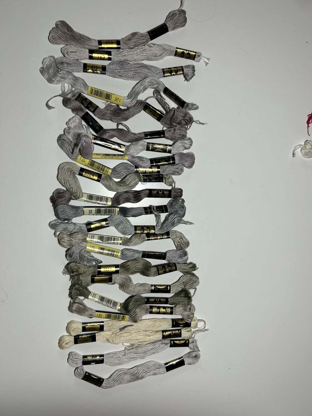 23 shades of grey gray embroidery threads skeins DMC